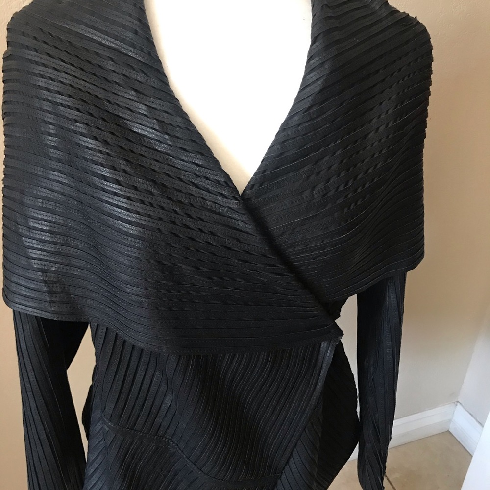 My-Tribe leather striped jacket